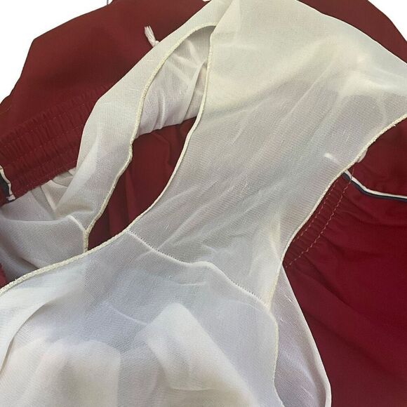 Vintage Cal Surf Mens Size 34 Board Swim Trunks Red Pocket Drawstring Waist - Picture 8 of 9